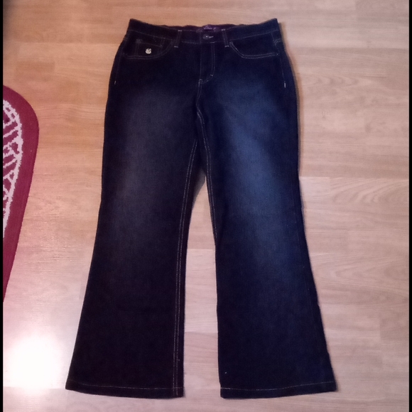 Gloria Vanderbilt Giselle sz 10 dark blue-bl denim